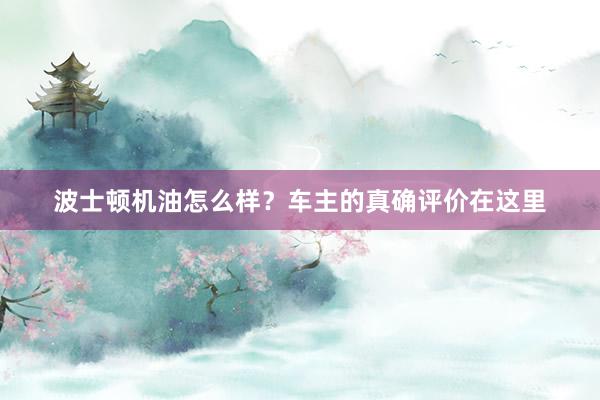 波士顿机油怎么样？车主的真确评价在这里