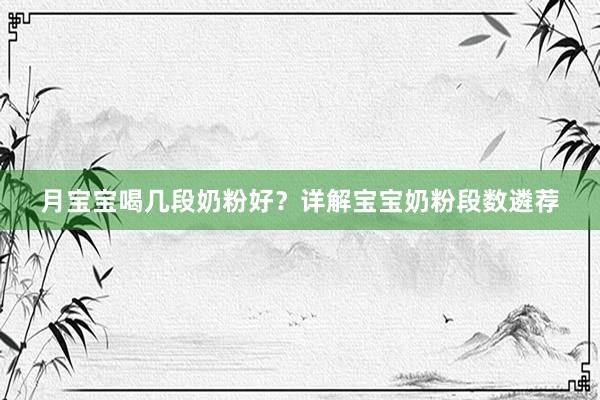 月宝宝喝几段奶粉好？详解宝宝奶粉段数遴荐